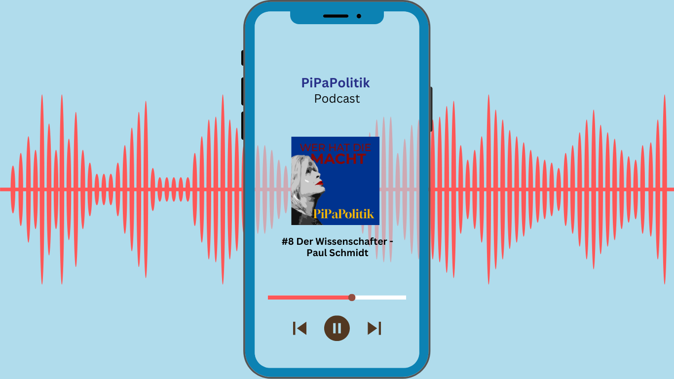 Podcast Titelbild: Logo des PiPaPolitik Podcast und textliche Details zur Aussendung.