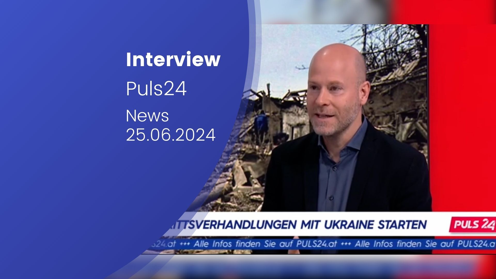 Paul Schmidt im Puls24 News-Studio, im Gespräch mit Anchor Bianca Ambros, zum Thema EU-Beitrittsgespräche mit der Ukraine und Moldau